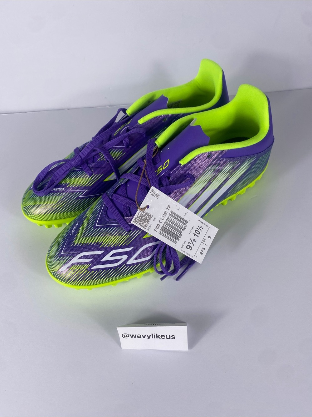 Adidas F50 Club TF Soccer Shoes Purple White Yellow JI0026 Unisex Men’s Size 9